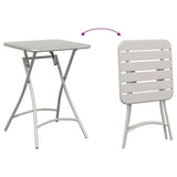Garden Table Folding Beige 55 x 55 x 73 cm Powder-coated Steel