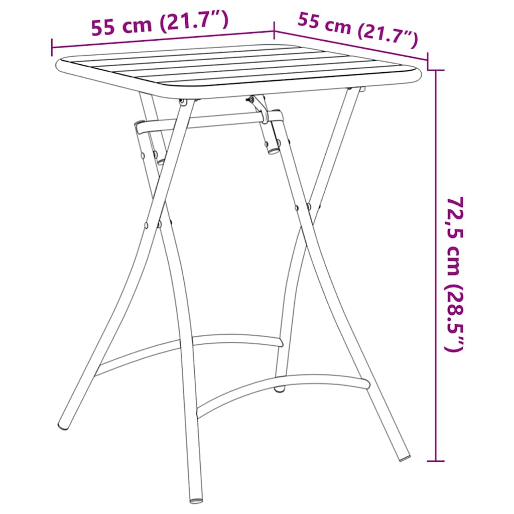 Garden Table Anthracite 55 x 55 x 73 cm Powder-coated Steel
