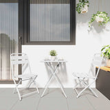 Bistro Set 3 pcs White Steel