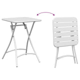 Bistro Set 3 pcs White Steel