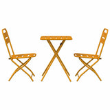 Bistro Set 3 pcs Mustard Steel