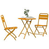 Bistro Set 3 pcs Mustard Steel