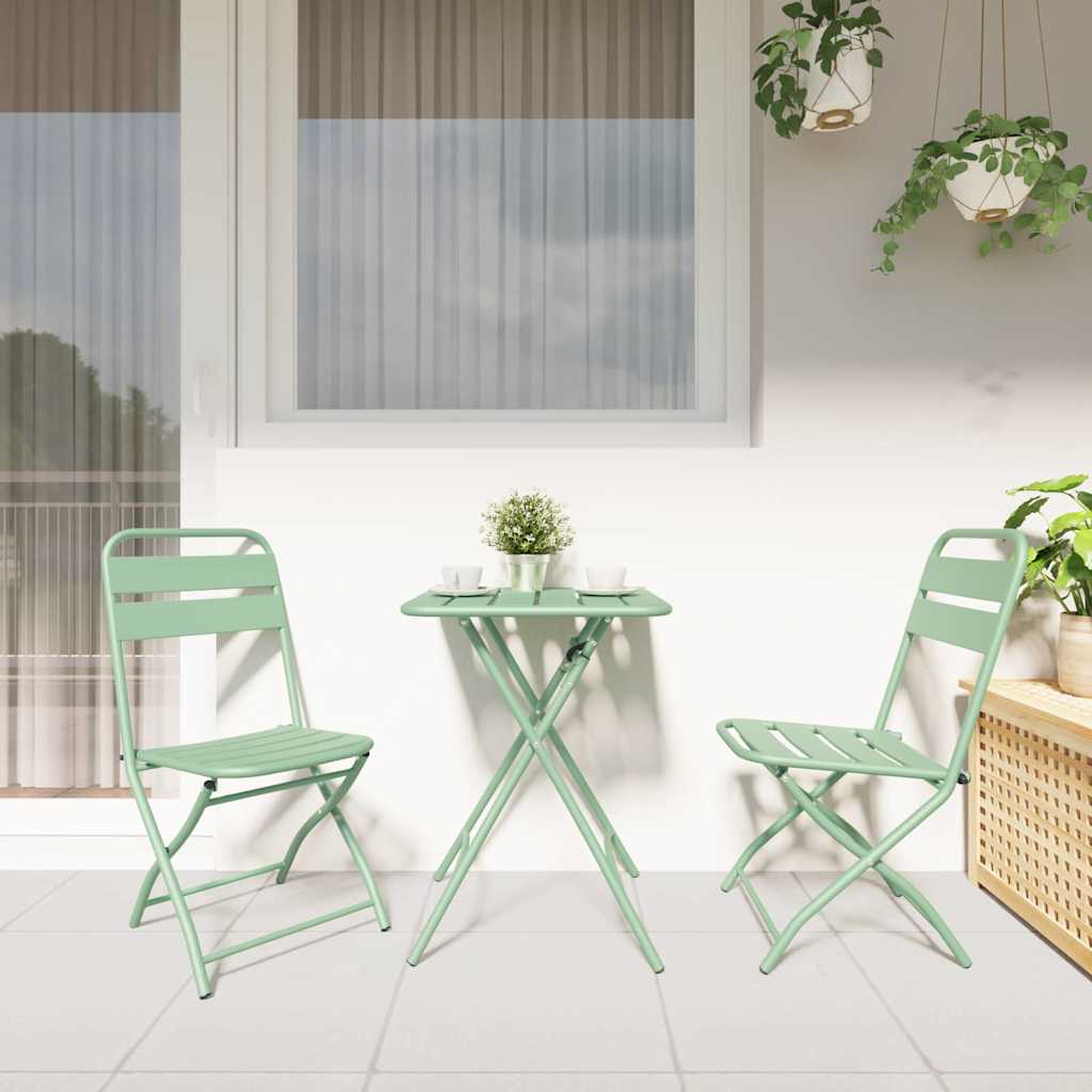 Bistro Set 3 pcs Light mint Steel