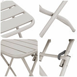 Bistro Set 3 pcs Beige Steel