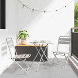 Bistro Set 3 pcs Beige Steel