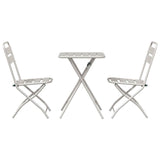 Bistro Set 3 pcs Beige Steel