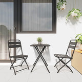 Bistro Set 3 pcs Anthracite Steel