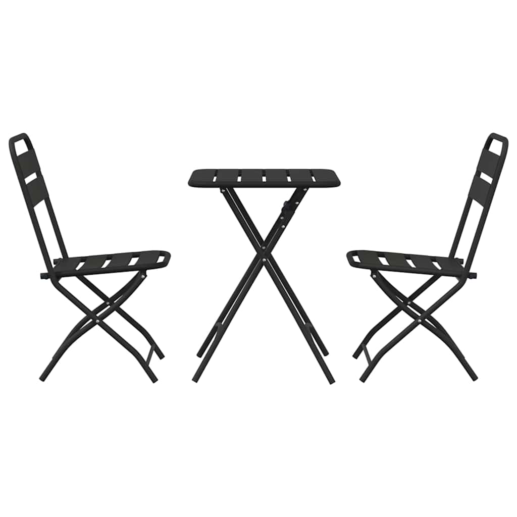 Bistro Set 3 pcs Anthracite Steel