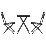Bistro Set 3 pcs Anthracite Steel