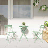Garden Folding Chair Folding 2 pcs Green 42 x 46 x 82cm Steel