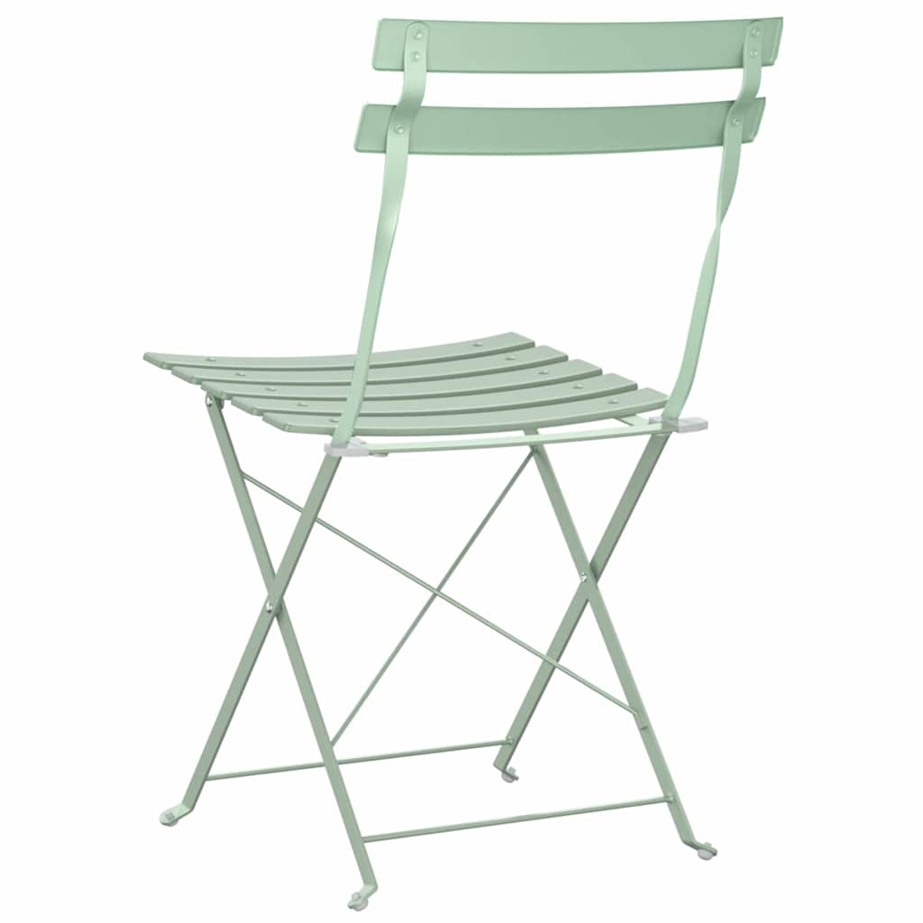 Garden Folding Chair Folding 2 pcs Green 42 x 46 x 82cm Steel