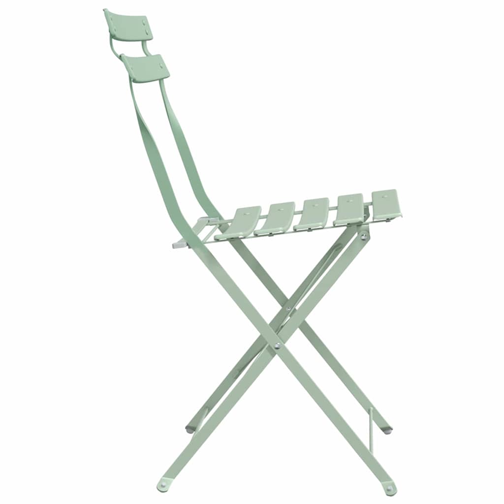 Garden Folding Chair 2 pcs Light Mint 42 x 46 x 82cm Metal