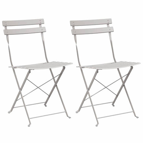 Garden Folding Chair Folding 2 pcs Beige 42 x 46 x 82cm Steel
