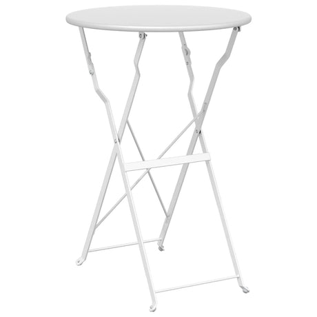 Bistro Table Folding White Ø50x71 cm Powder-coated Steel