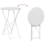 Bistro Table Folding White Ø50x71 cm Powder-coated Steel