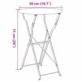 Bistro Table Folding White Ø50x71 cm Powder-coated Steel