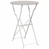 Bistro Table Folding Beige Ø50x71 cm Powder-coated Steel