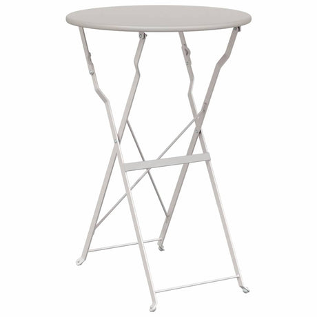 Bistro Table Folding Beige Ø50x71 cm Powder-coated Steel