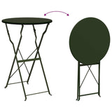 Folding Bistro Set 3 pcs Dark green Steel