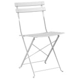 Folding Bistro Set 3 pcs White Steel