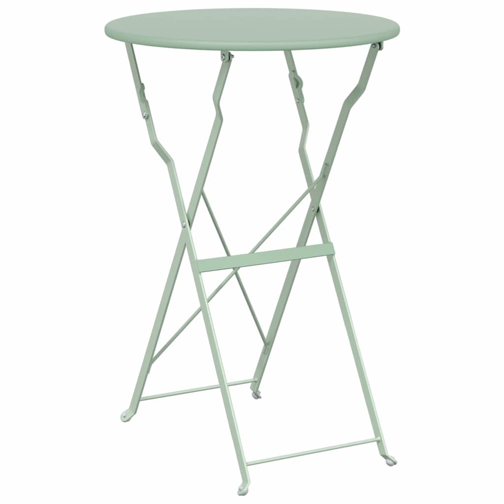 Folding Bistro Set 3 pcs Light mint Steel