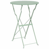 Folding Bistro Set 3 pcs Light mint Steel