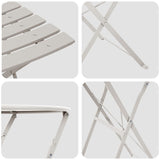 Folding Bistro Set 3 pcs Beige Steel