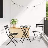 Folding Bistro Set 3 pcs Anthracite Steel