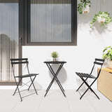 Folding Bistro Set 3 pcs Anthracite Steel