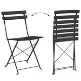 Folding Bistro Set 3 pcs Anthracite Steel