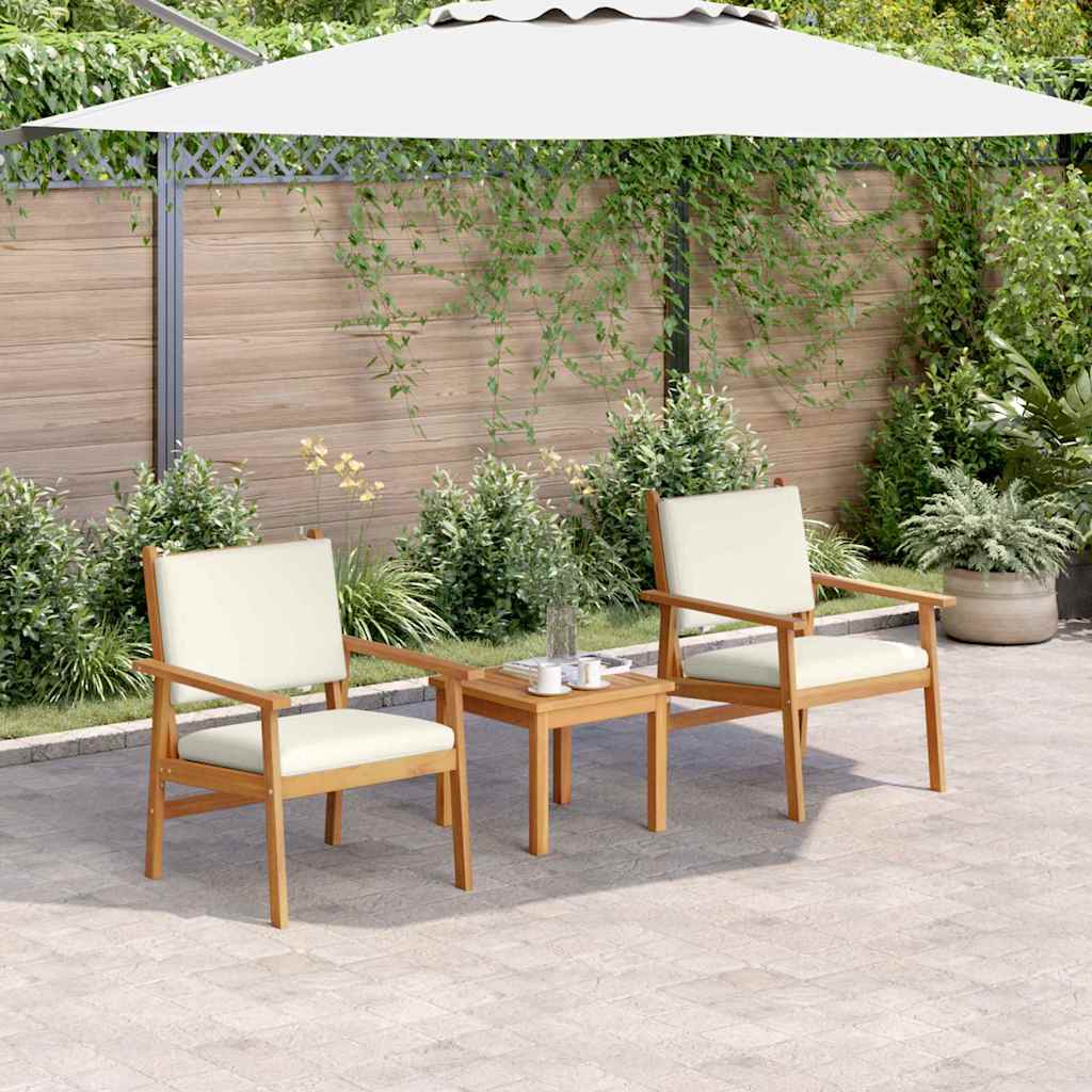 Garden Chair with Cushion 2 pcs Brown Solid Acacia wood