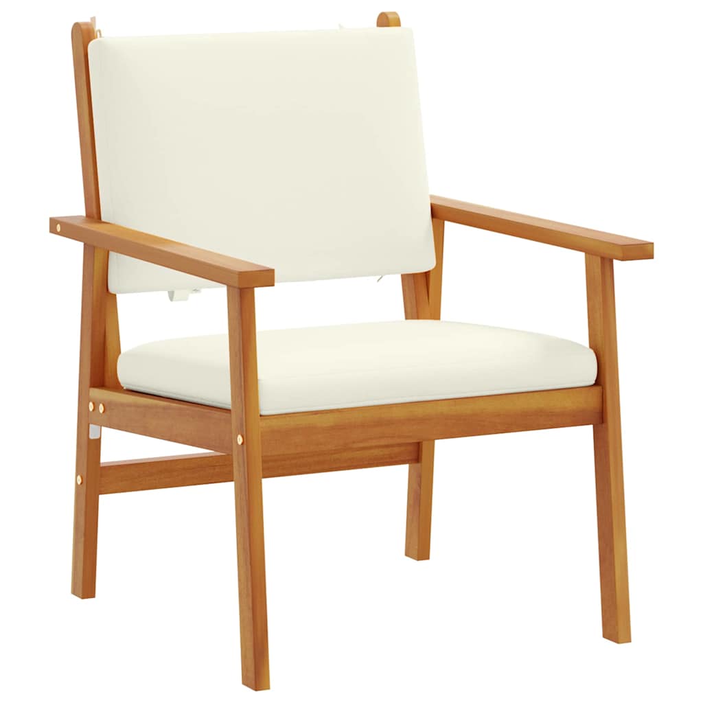 Garden Chair with Cushion 2 pcs Brown Solid Acacia wood