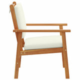 Garden Chair with Cushion 2 pcs Brown Solid Acacia wood