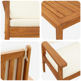 Garden Sofa Set with Cushion 3 pcs Brown Solid Acacia wood