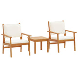 Garden Sofa Set with Cushion 3 pcs Brown Solid Acacia wood