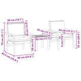 Garden Sofa Set with Cushion 3 pcs Brown Solid Acacia wood