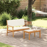 Garden Bench with Cushion Brown Solid Acacia wood