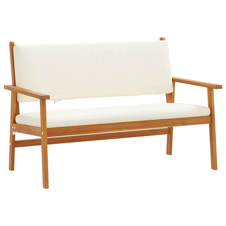 Garden Bench with Cushion Brown Solid Acacia wood