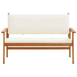 Garden Bench with Cushion Brown Solid Acacia wood