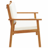 Garden Bench with Cushion Brown Solid Acacia wood