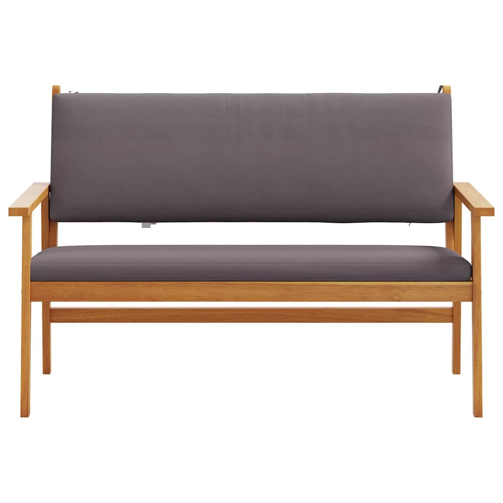 Garden Bench with Cushion Brown Solid Acacia wood