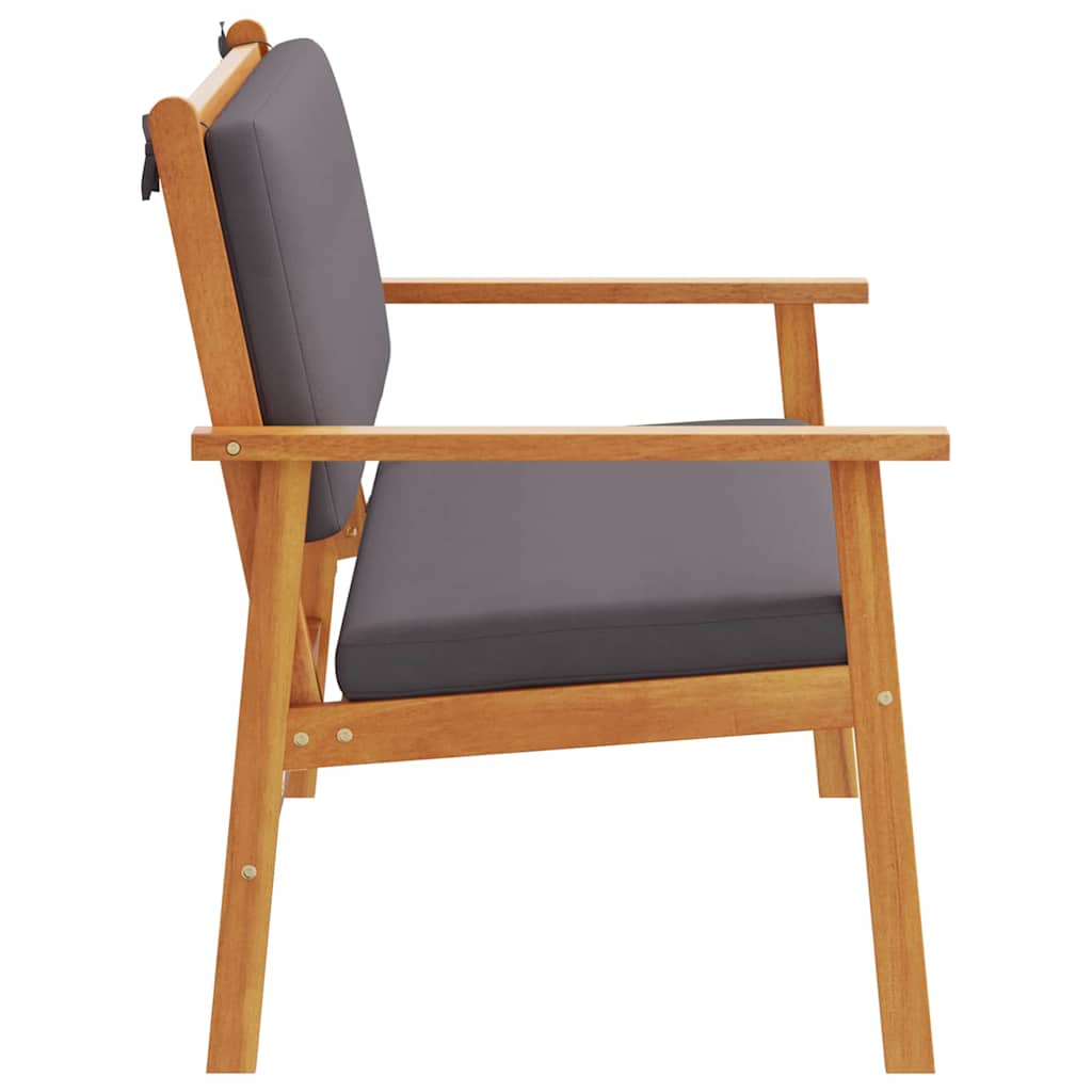 Garden Bench with Cushion Brown Solid Acacia wood