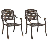 Garden Chair 2 pcs Bronze 55 x 56.5 x 91cm Aluminium