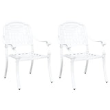 Garden Chair 2 pcs White 55 x 56.5 x 91cm Aluminium