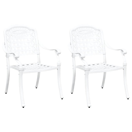 Garden Chair 2 pcs White 55 x 56.5 x 91cm Aluminium