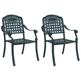 Garden Chair 2 pcs Green 55 x 56.5 x 91cm Aluminium