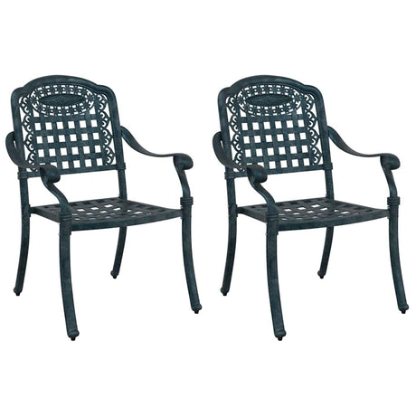 Garden Chair 2 pcs Green 55 x 56.5 x 91cm Aluminium