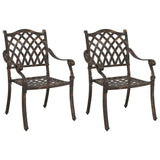 Garden Chair 2 pcs Bronze 55 x 56.5 x 91cm Aluminium