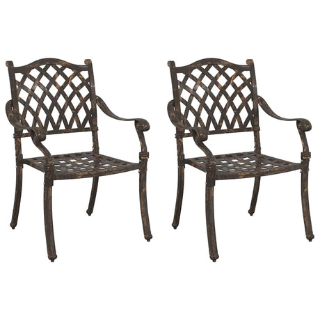 Garden Chair 2 pcs Bronze 55 x 56.5 x 91cm Aluminium