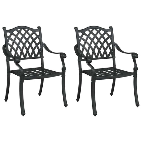 Garden Chair 2 pcs Black 56 x 55 x 92.5cm Aluminium